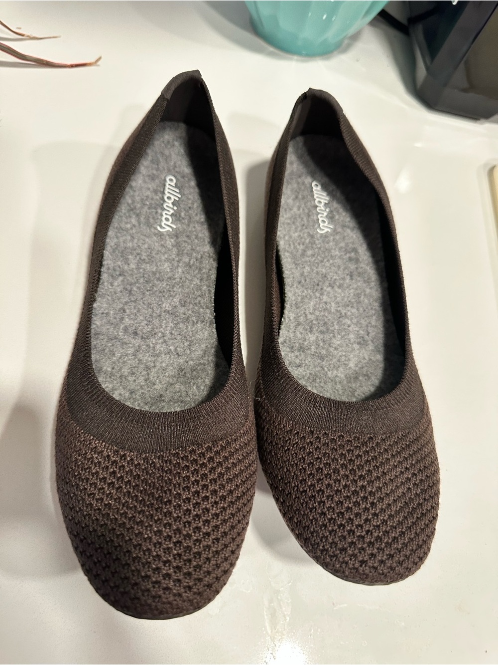 Allbirds tree breezers ballet flats, cocoa brown